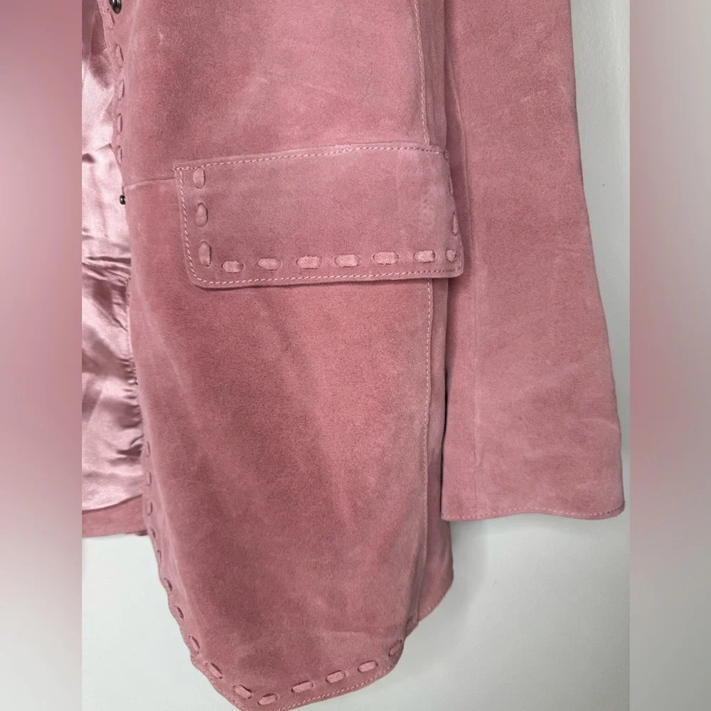 NWOT We The Free X Free People High Tide 100% Suede Blazer Pink - Picture 5 of 6